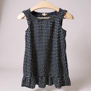 Girls Crew Cuts Cotton Swing Dress Elephant Print Navy Size 6